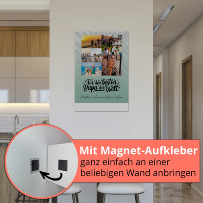 Fotoboard Poster Magnetisch 9 Fotos Für den besten Papa der Welt Personalisiertes Geschenk 5