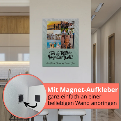 Fotoboard Poster Magnetisch 9 Fotos Für den besten Papa der Welt Personalisiertes Geschenk