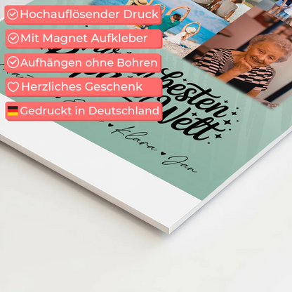 Fotoboard Poster Magnetisch 9 Fotos Für den besten Papa der Welt Personalisiertes Geschenk 4