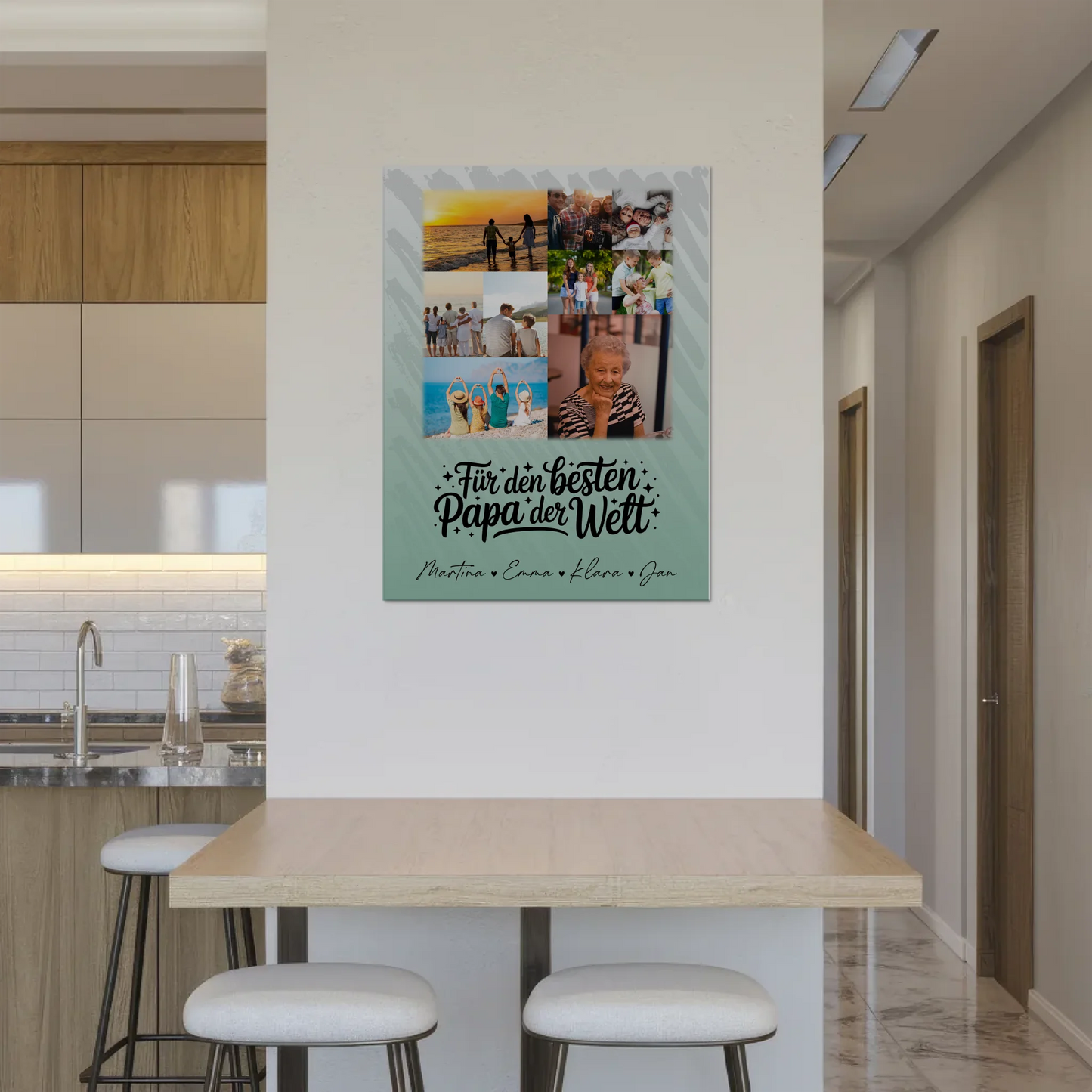 Fotoboard Poster Magnetisch 9 Fotos Für den besten Papa der Welt Personalisiertes Geschenk 8