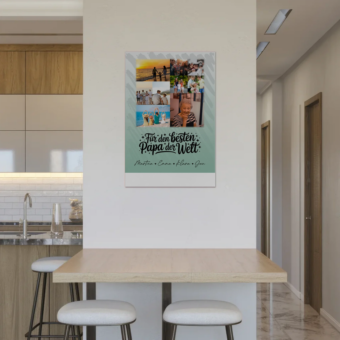 Fotoboard Poster Magnetisch 9 Fotos Für den besten Papa der Welt Personalisiertes Geschenk