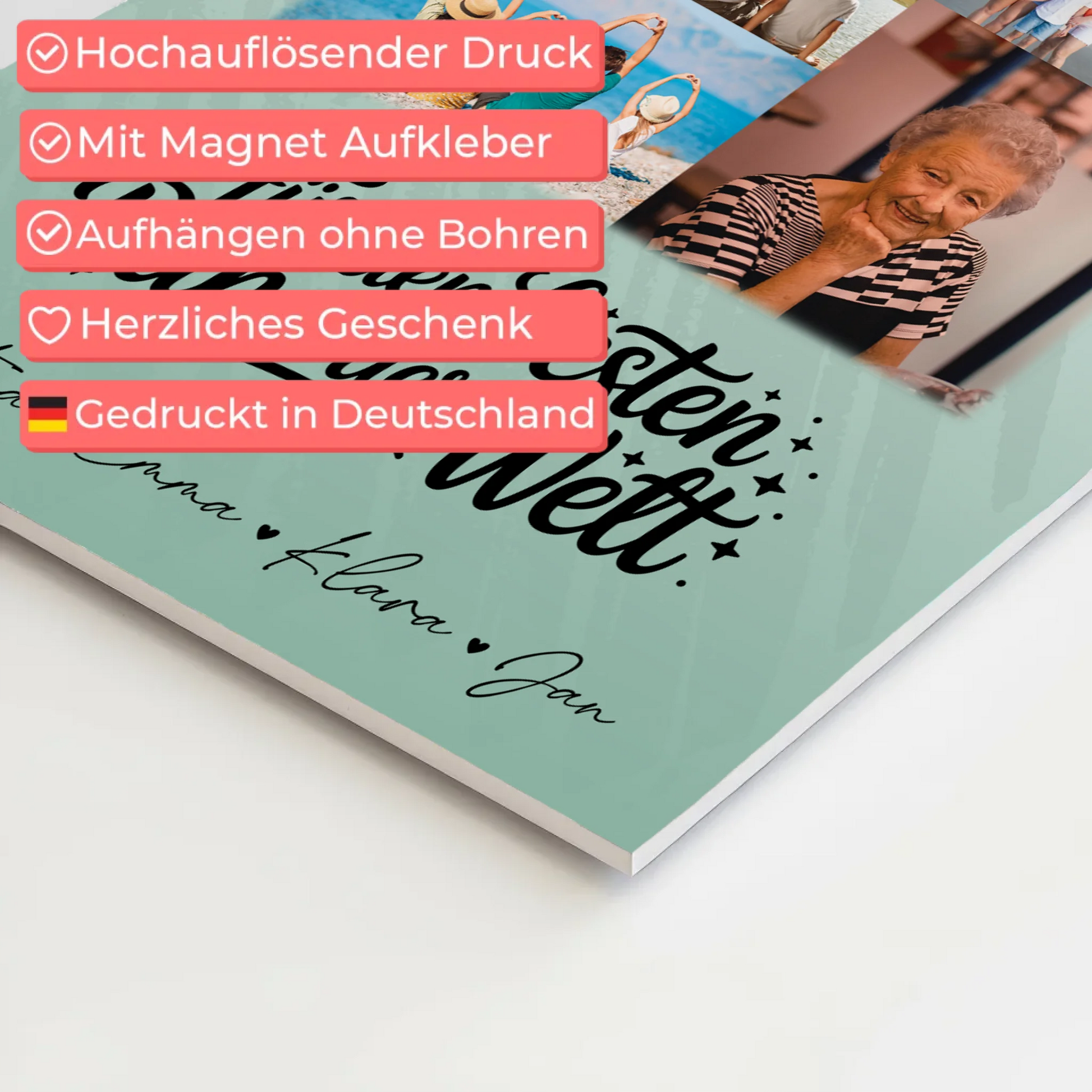 Fotoboard Poster Magnetisch 9 Fotos Für den besten Papa der Welt Personalisiertes Geschenk 10