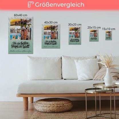 Fotoboard Poster Magnetisch 9 Fotos Für den besten Papa der Welt Personalisiertes Geschenk