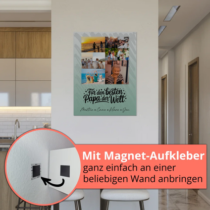Fotoboard Poster Magnetisch 9 Fotos Für den besten Papa der Welt Personalisiertes Geschenk