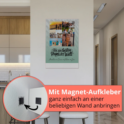 Fotoboard Poster Magnetisch 9 Fotos Für den besten Papa der Welt Personalisiertes Geschenk