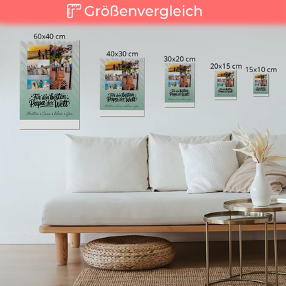 Fotoboard Poster Magnetisch 9 Fotos Für den besten Papa der Welt Personalisiertes Geschenk