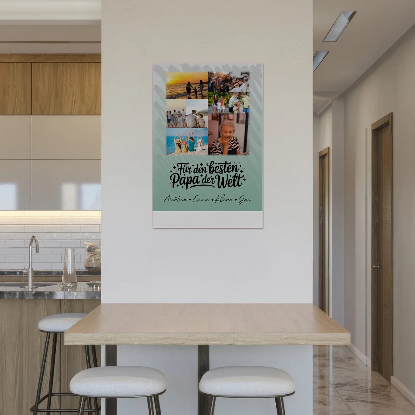 Fotoboard Poster Magnetisch 9 Fotos Für den besten Papa der Welt Personalisiertes Geschenk