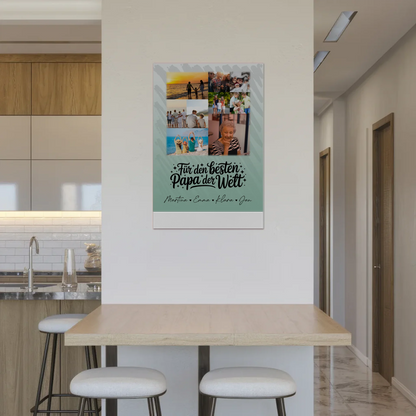 Fotoboard Poster Magnetisch 9 Fotos Für den besten Papa der Welt Personalisiertes Geschenk
