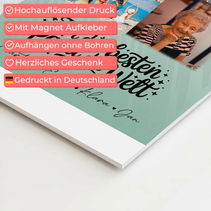 Fotoboard Poster Magnetisch 9 Fotos Für den besten Papa der Welt Personalisiertes Geschenk