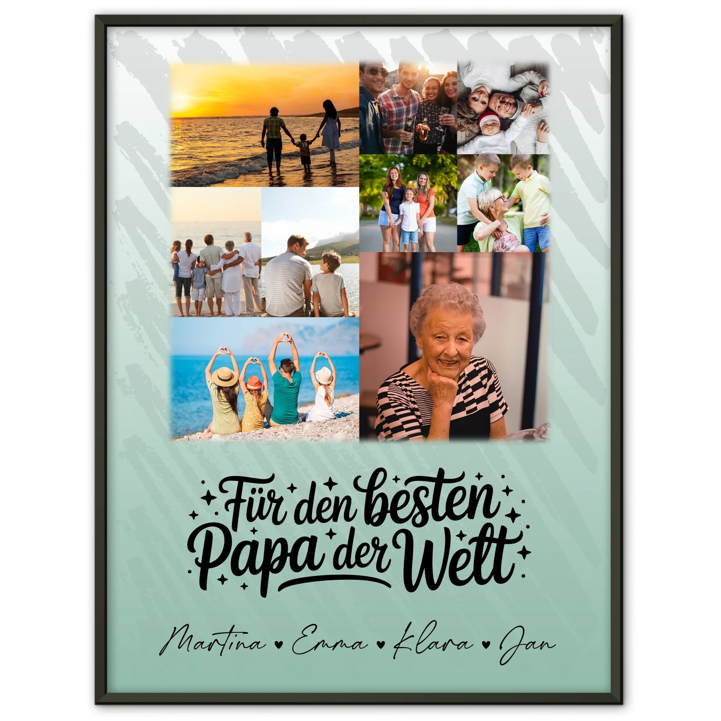 Personalisiertes Poster Vatertag mit 9 Fotos Für den besten Papa der Welt