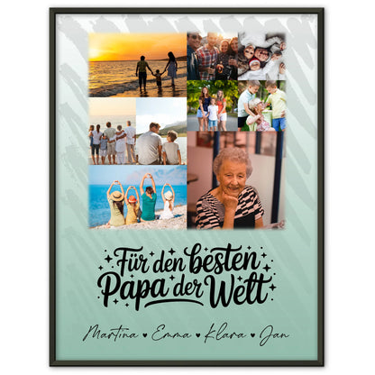 Personalisiertes Poster Vatertag mit 9 Fotos Für den besten Papa der Welt