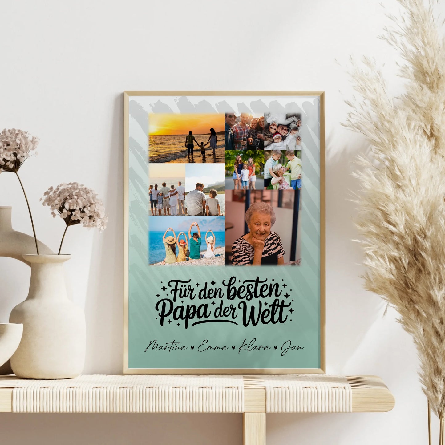 Personalisiertes Poster Vatertag mit 9 Fotos Für den besten Papa der Welt