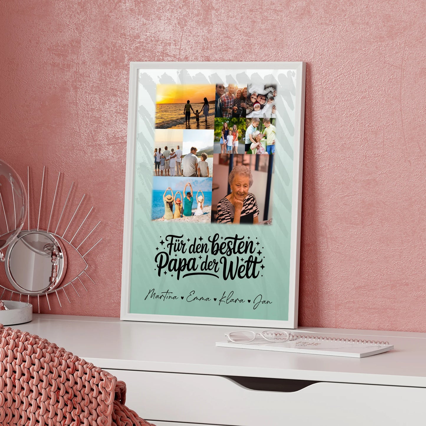 Personalisiertes Poster Vatertag mit 9 Fotos Für den besten Papa der Welt