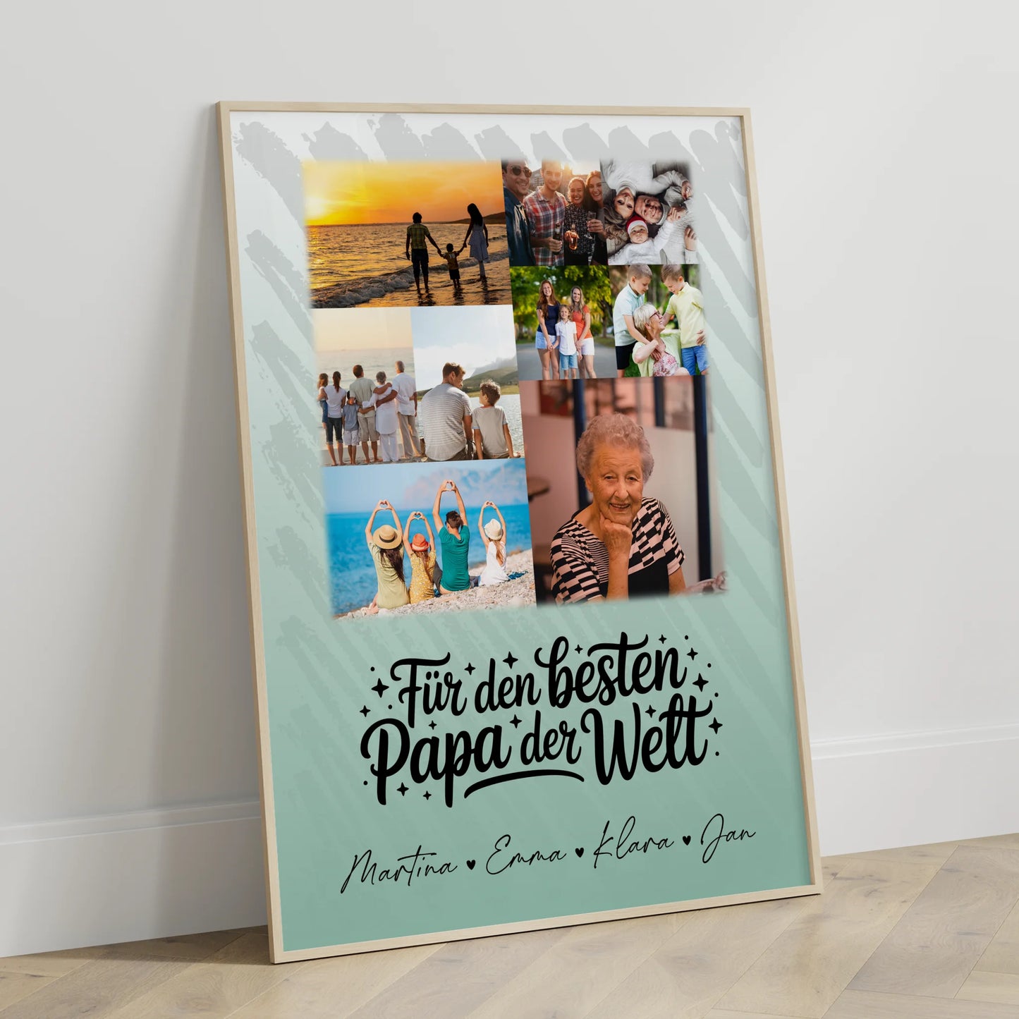 Personalisiertes Poster Vatertag mit 9 Fotos Für den besten Papa der Welt
