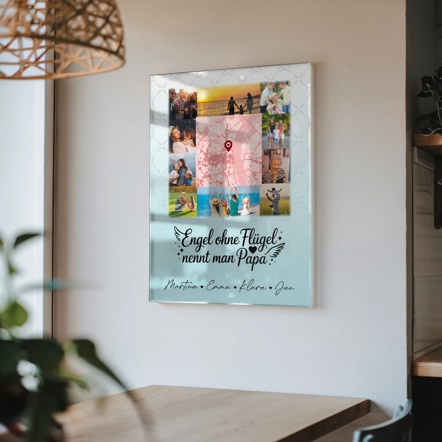 Personalisierte Acrylglas Mit Foto mit 10 Fotos und Karte in der Mitte Bruder ist ein Engel