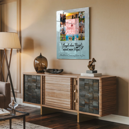 Personalisierte Acrylglas Mit Foto mit 10 Fotos und Karte in der Mitte Bruder ist ein Engel