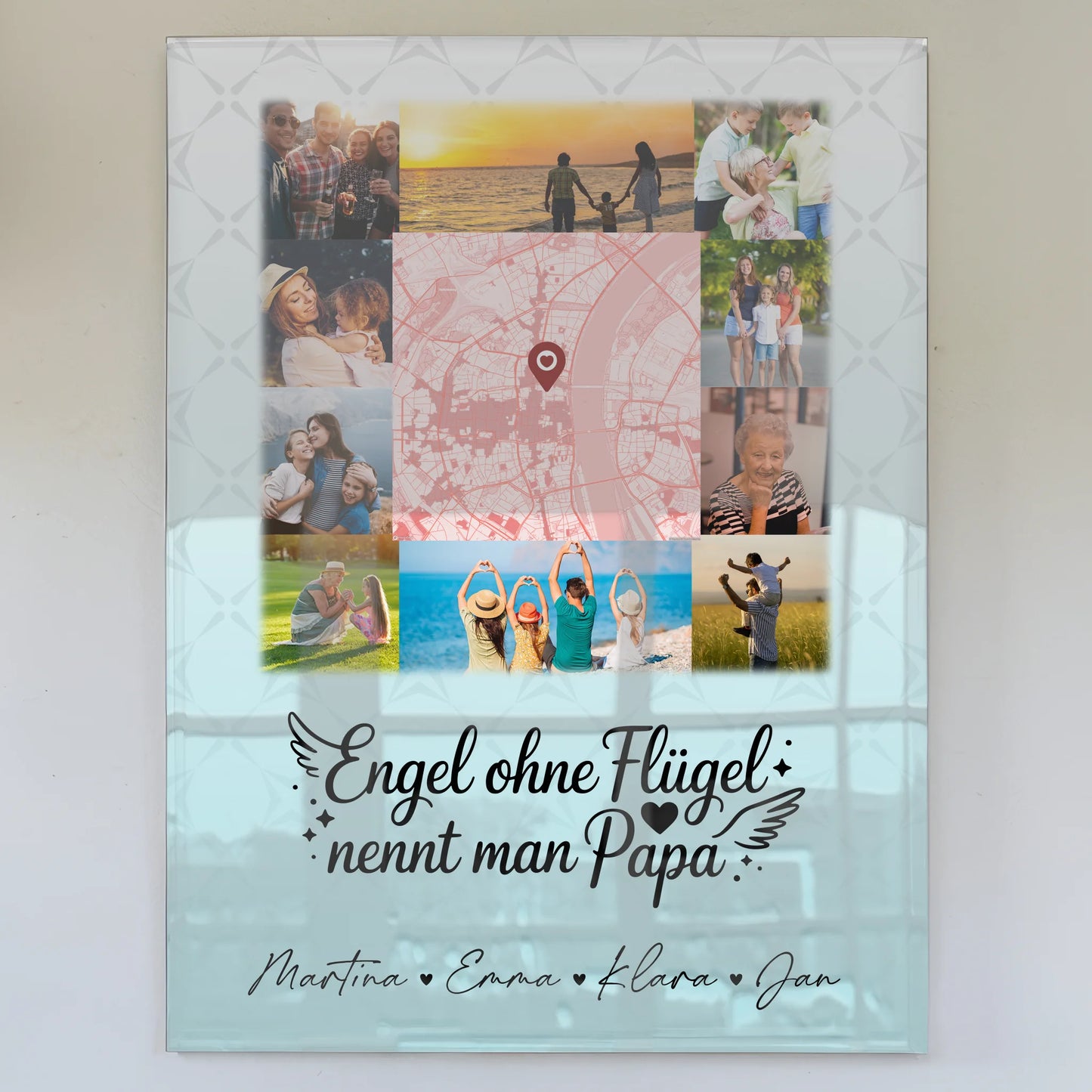 Personalisierte Acrylglas Mit Foto mit 10 Fotos und Karte in der Mitte Bruder ist ein Engel