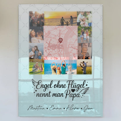 Personalisierte Acrylglas Mit Foto mit 10 Fotos und Karte in der Mitte Bruder ist ein Engel
