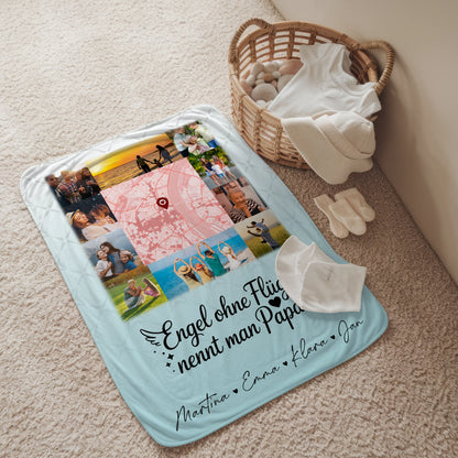 Kuscheldecke Mit Namen Und Motiv 10 Fotos Und Karte In Der Mitte Bruder Ist Ein Engel 2