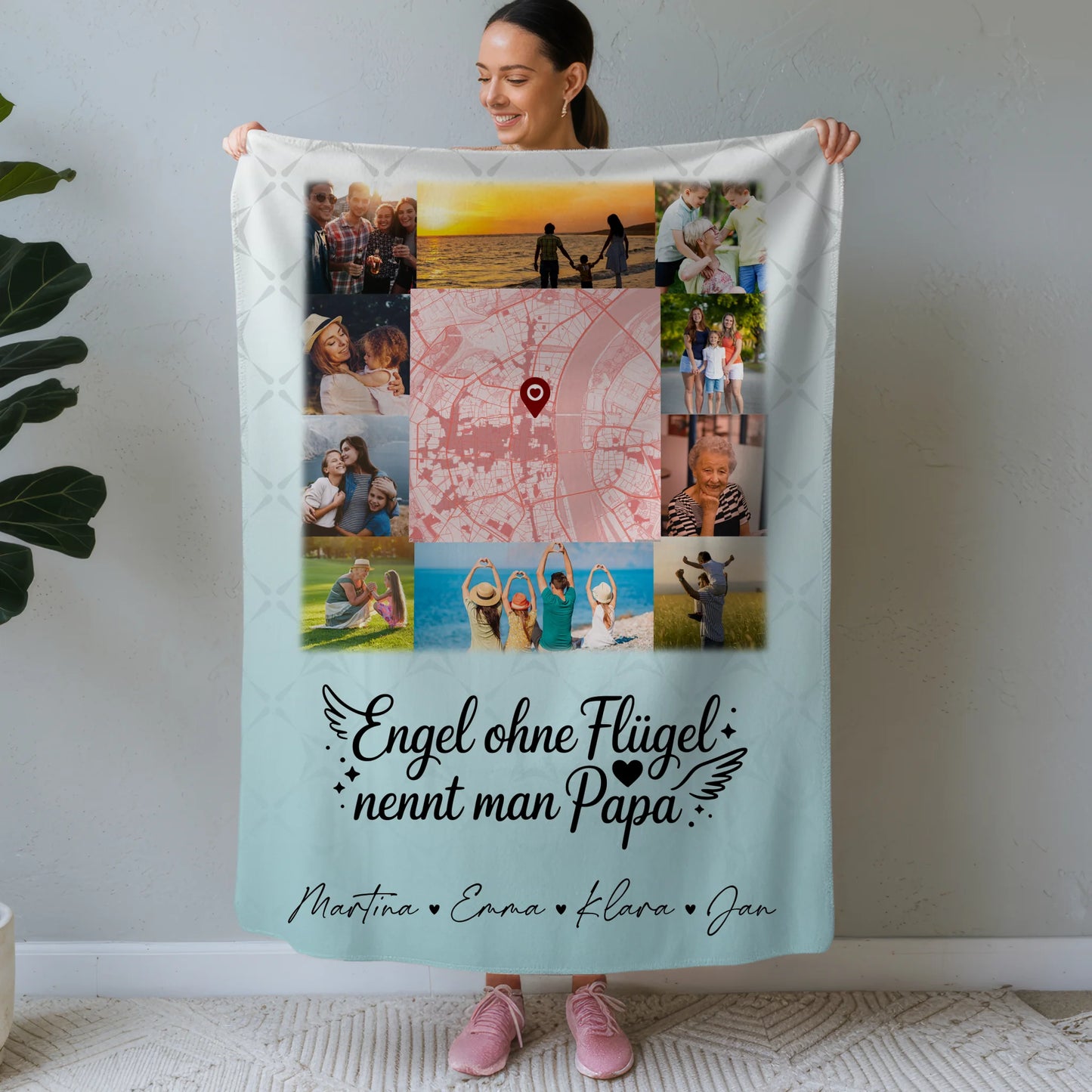 Kuscheldecke Mit Namen Und Motiv 10 Fotos Und Karte In Der Mitte Bruder Ist Ein Engel 1