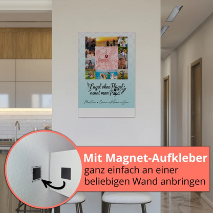 Personalisiertes Fotoboard Poster Magnetisch mit 10 Fotos und Karte in der Mitte Bruder ist ein Engel 5