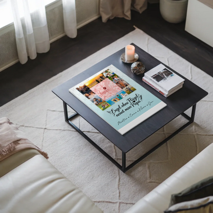 Personalisiertes Fotoboard Poster Magnetisch mit 10 Fotos und Karte in der Mitte Bruder ist ein Engel 3