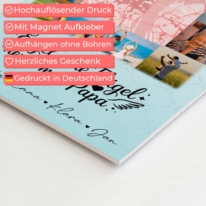 Personalisiertes Fotoboard Poster Magnetisch mit 10 Fotos und Karte in der Mitte Bruder ist ein Engel
