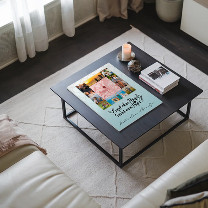 Personalisiertes Fotoboard Poster Magnetisch mit 10 Fotos und Karte in der Mitte Bruder ist ein Engel