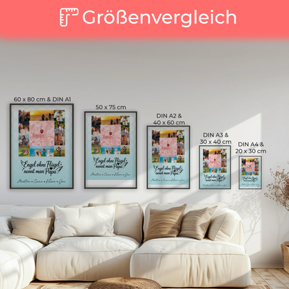 Personalisierte Karten Poster mit 10 Fotos und Karte in der Mitte Bruder ist ein Engel