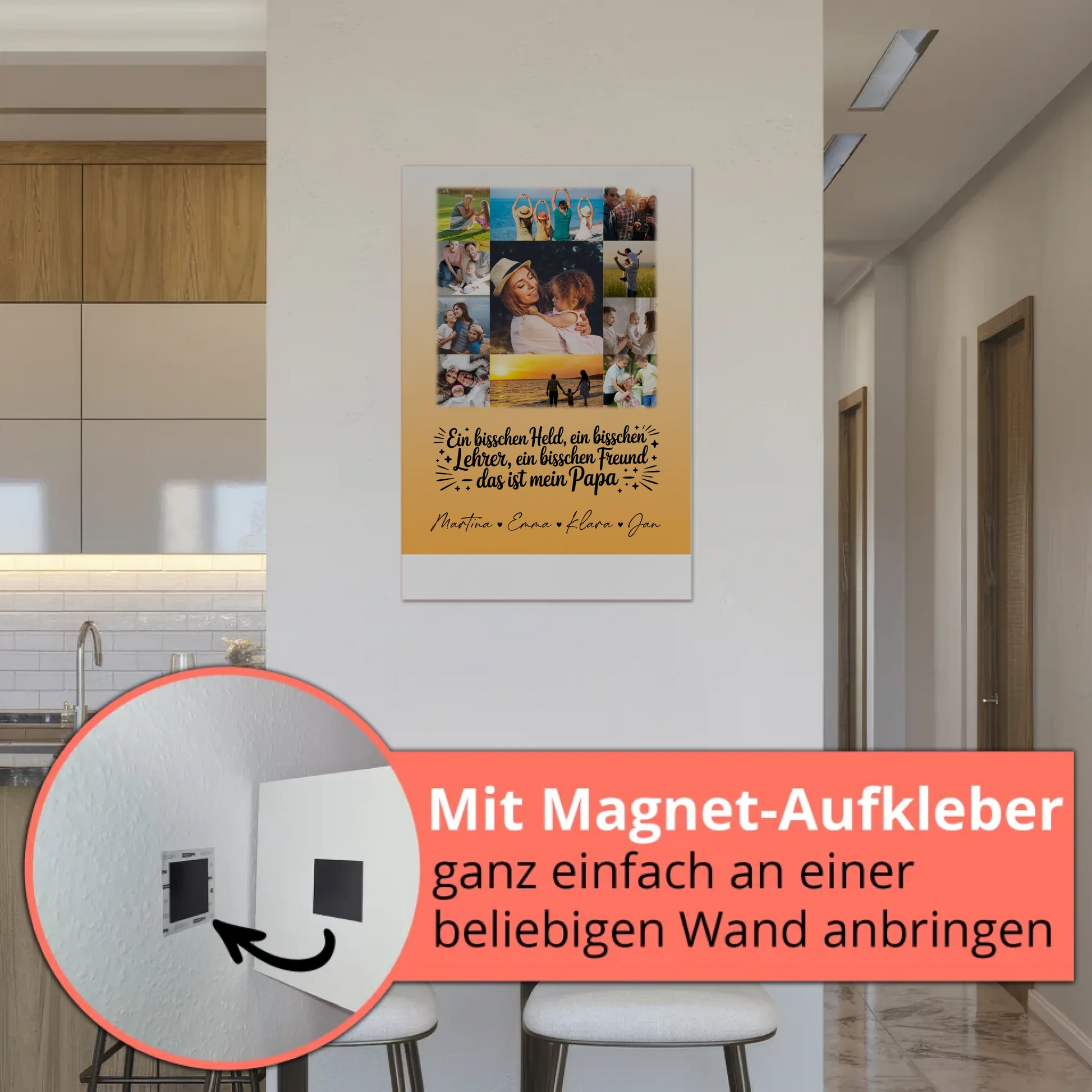 Magnetposter Fotoboard mit 11 Fotos Held Beschützer Freund mein Bruder personalisiertes Geschenk 5