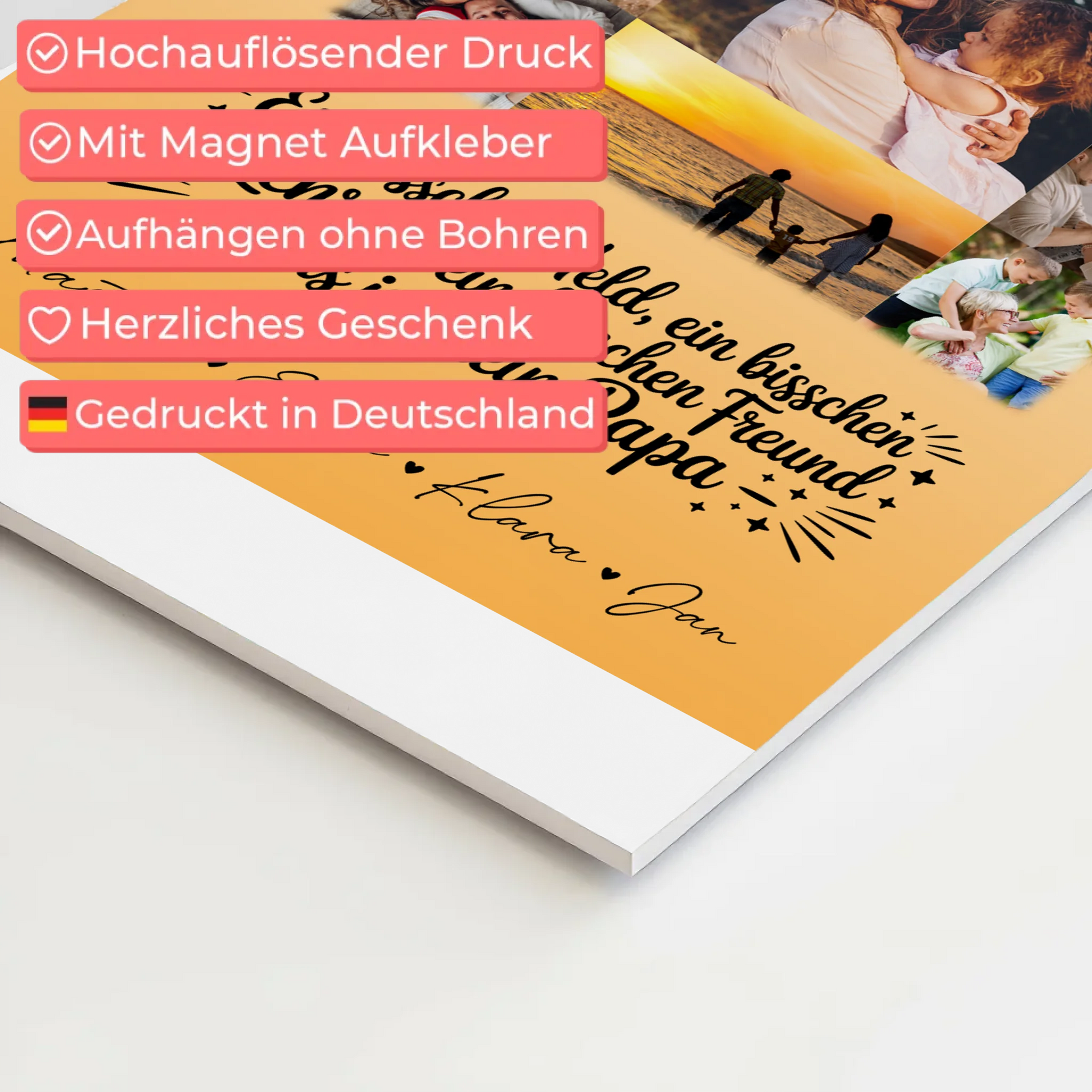 Magnetposter Fotoboard mit 11 Fotos Held Beschützer Freund mein Bruder personalisiertes Geschenk 4