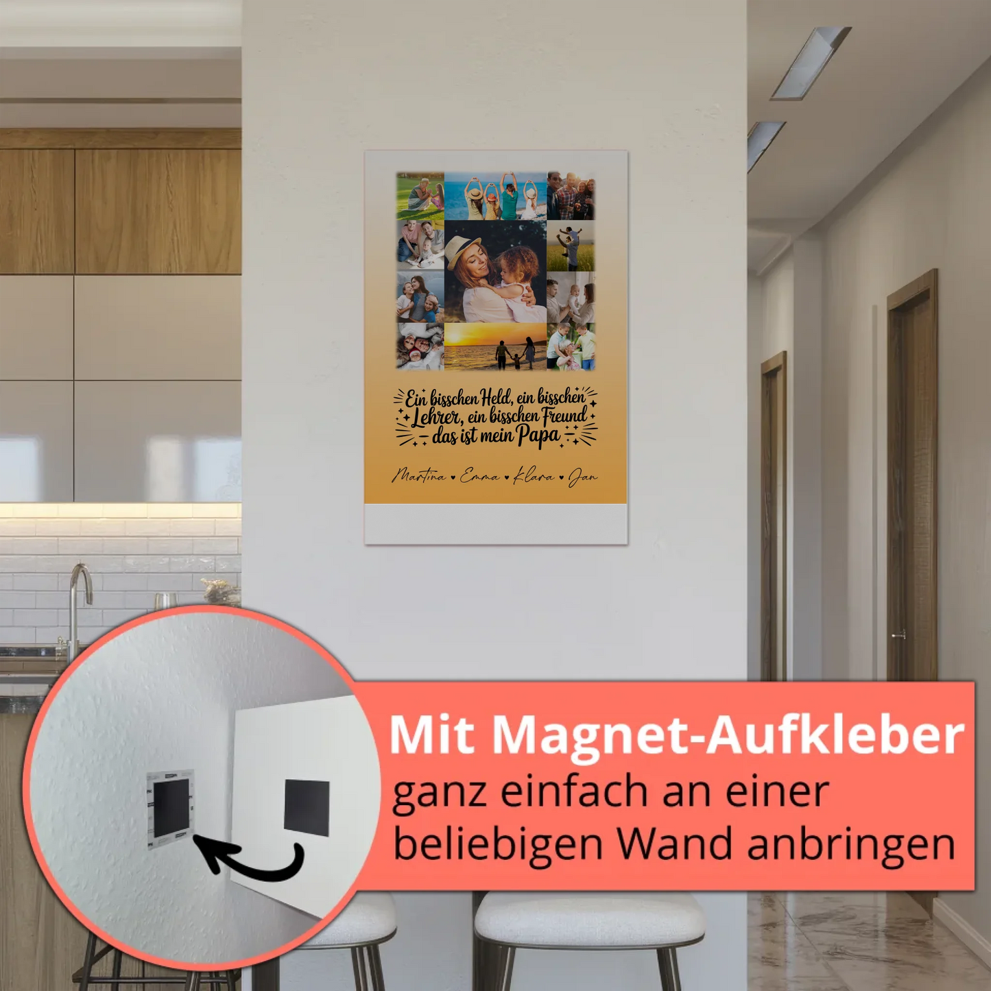 Magnetposter Fotoboard mit 11 Fotos Held Beschützer Freund mein Bruder personalisiertes Geschenk