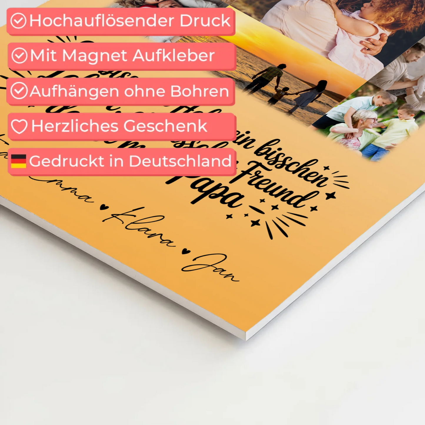 Magnetposter Fotoboard mit 11 Fotos Held Beschützer Freund mein Bruder personalisiertes Geschenk 10