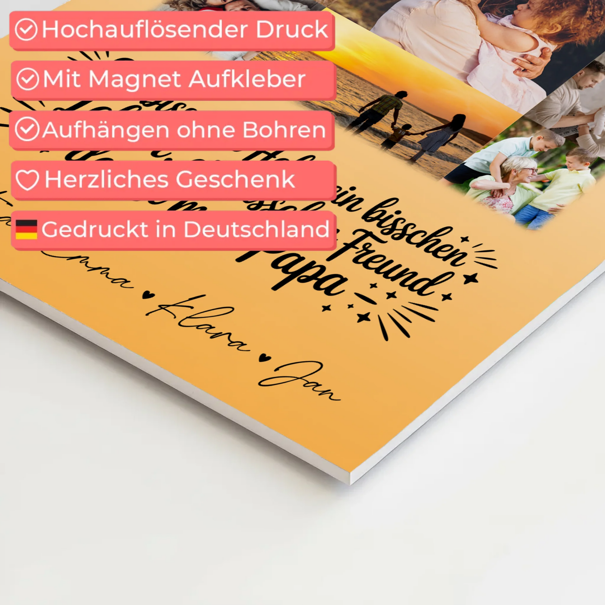 Magnetposter Fotoboard mit 11 Fotos Held Beschützer Freund mein Bruder personalisiertes Geschenk 10