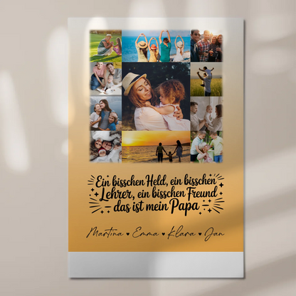 Magnetposter Fotoboard mit 11 Fotos Held Beschützer Freund mein Bruder personalisiertes Geschenk