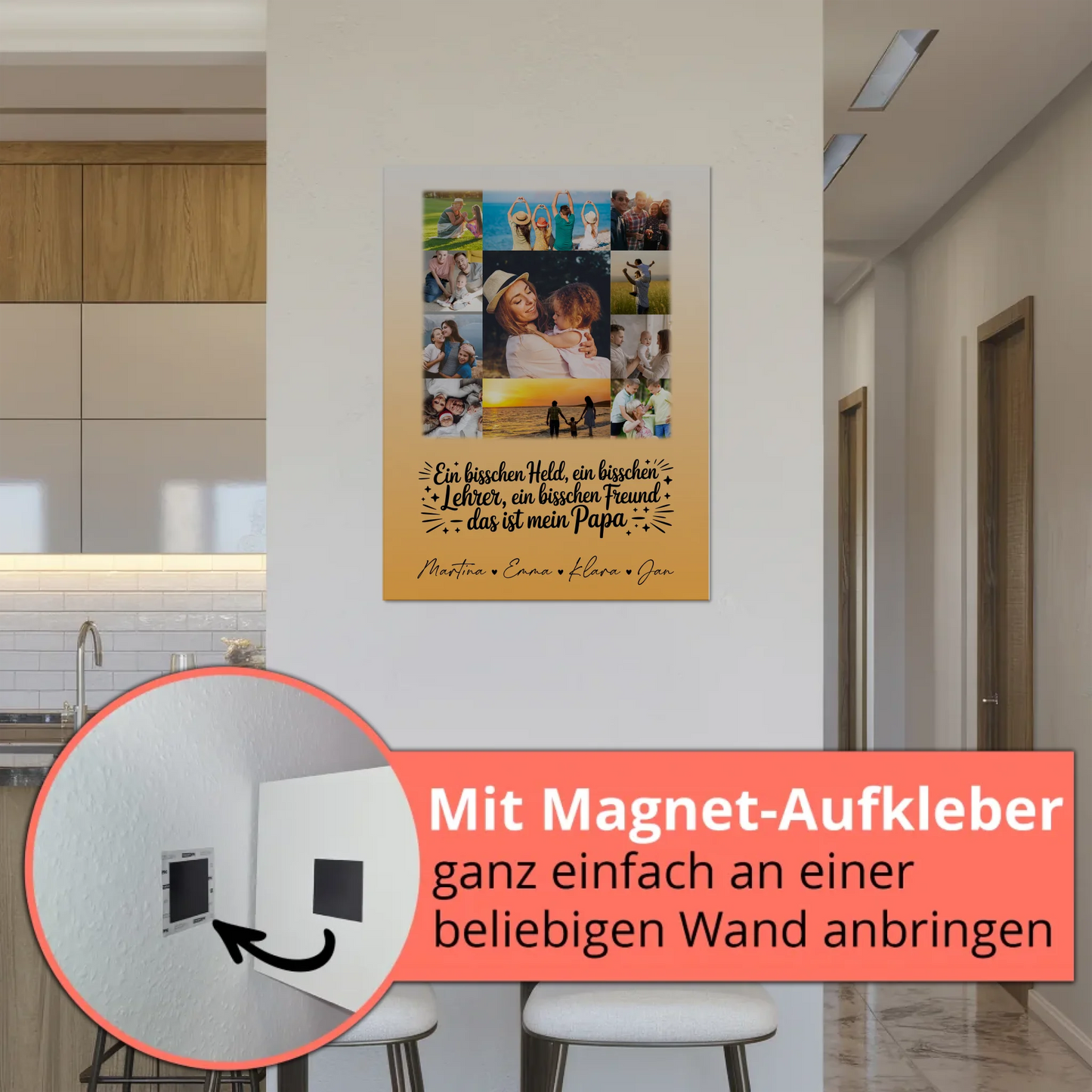 Magnetposter Fotoboard mit 11 Fotos Held Beschützer Freund mein Bruder personalisiertes Geschenk