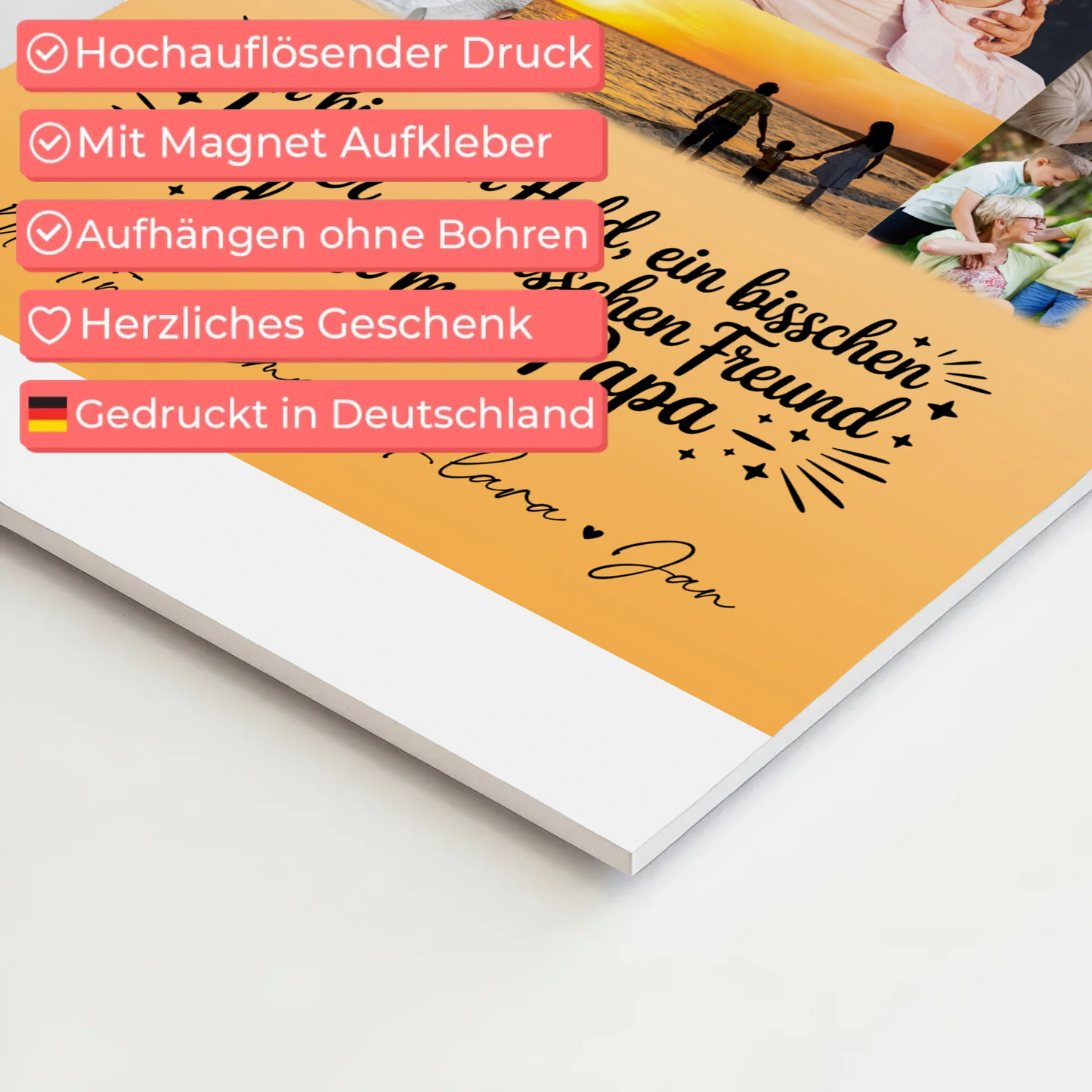 Magnetposter Fotoboard mit 11 Fotos Held Beschützer Freund mein Bruder personalisiertes Geschenk