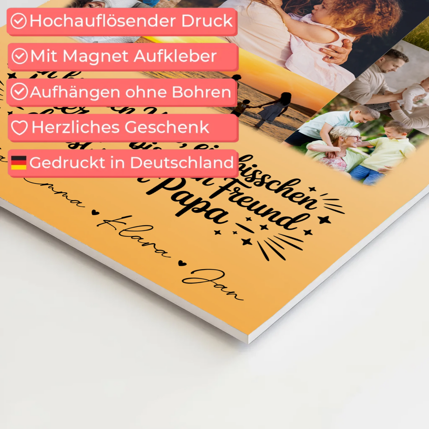 Magnetposter Fotoboard mit 11 Fotos Held Beschützer Freund mein Bruder personalisiertes Geschenk