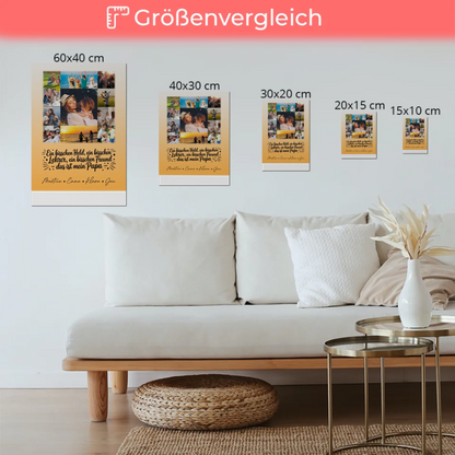 Magnetposter Fotoboard mit 11 Fotos Held Beschützer Freund mein Bruder personalisiertes Geschenk