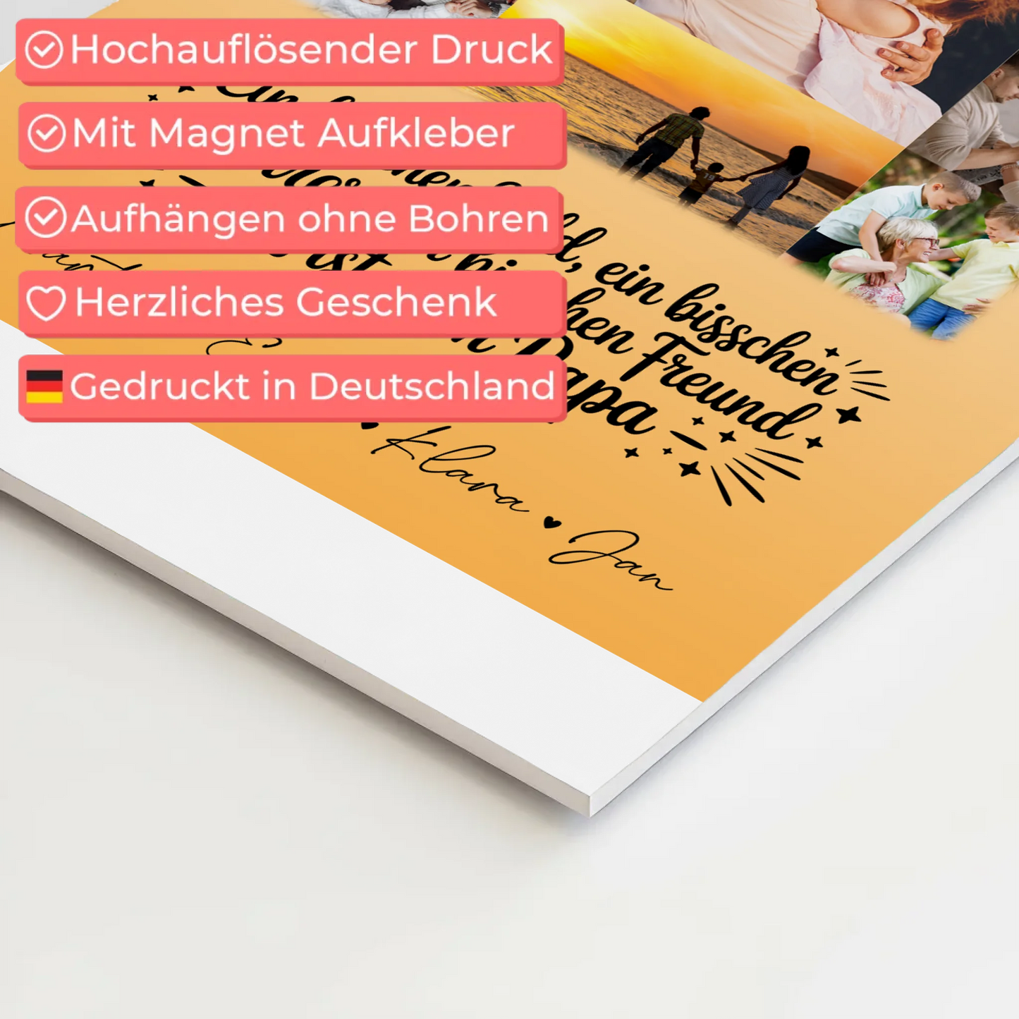 Magnetposter Fotoboard mit 11 Fotos Held Beschützer Freund mein Bruder personalisiertes Geschenk