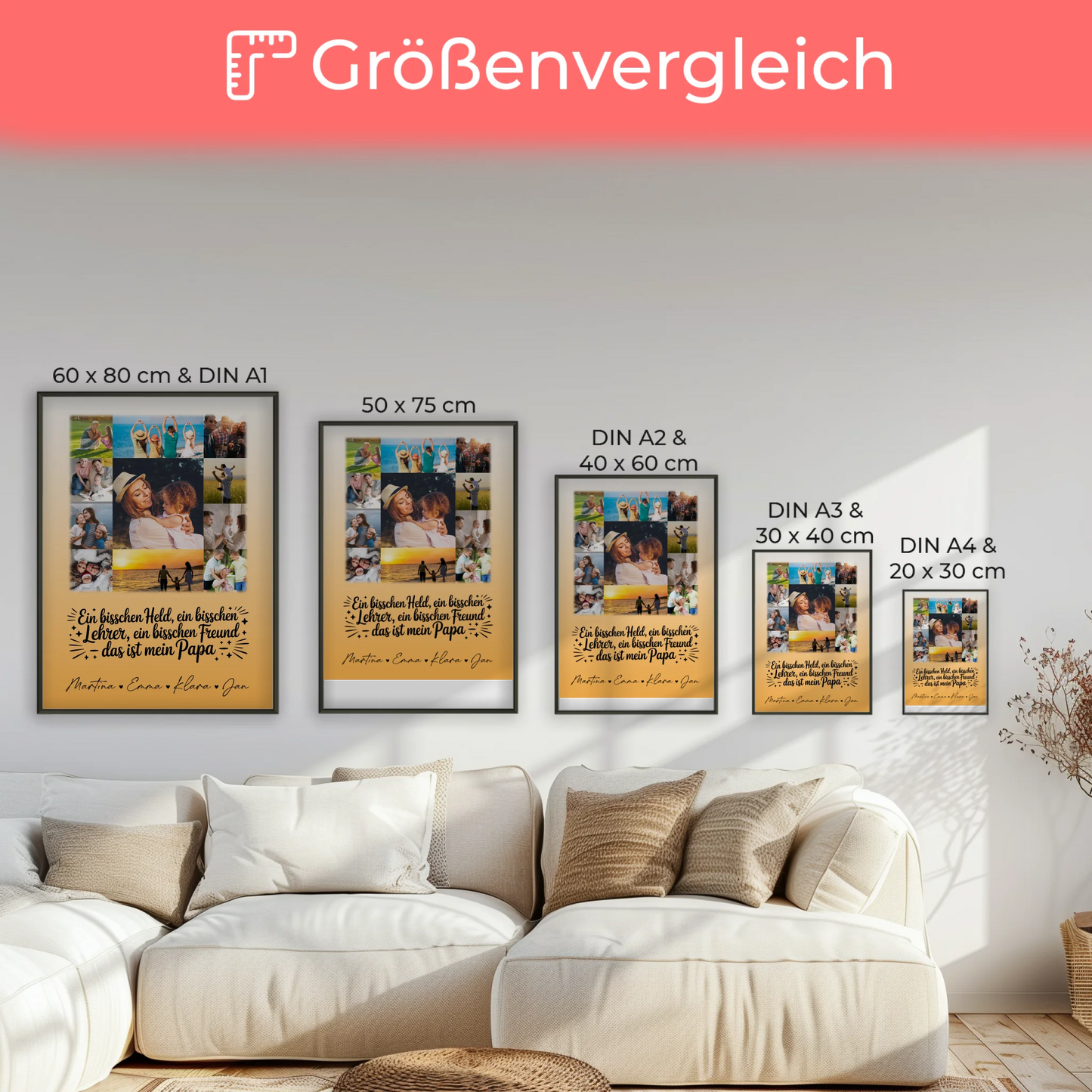 Personalisierter Vatertagsgeschenk Poster mit 11 Fotos Held Beschützer Freund mein Bruder