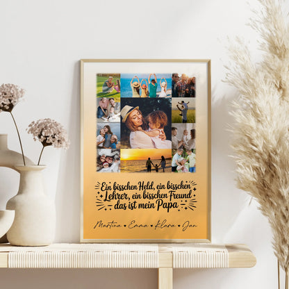 Personalisierter Vatertagsgeschenk Poster mit 11 Fotos Held Beschützer Freund mein Bruder