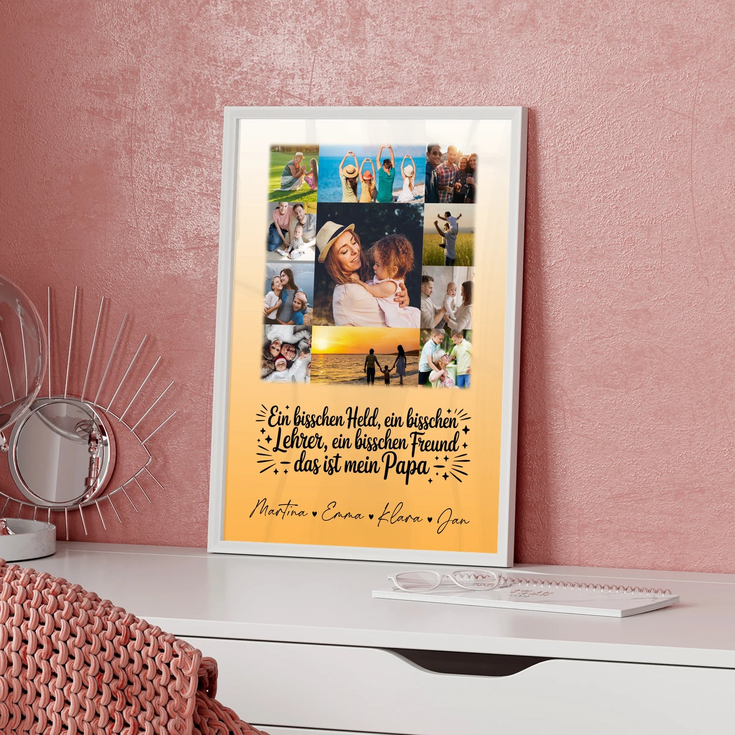 Personalisierter Vatertagsgeschenk Poster mit 11 Fotos Held Beschützer Freund mein Bruder