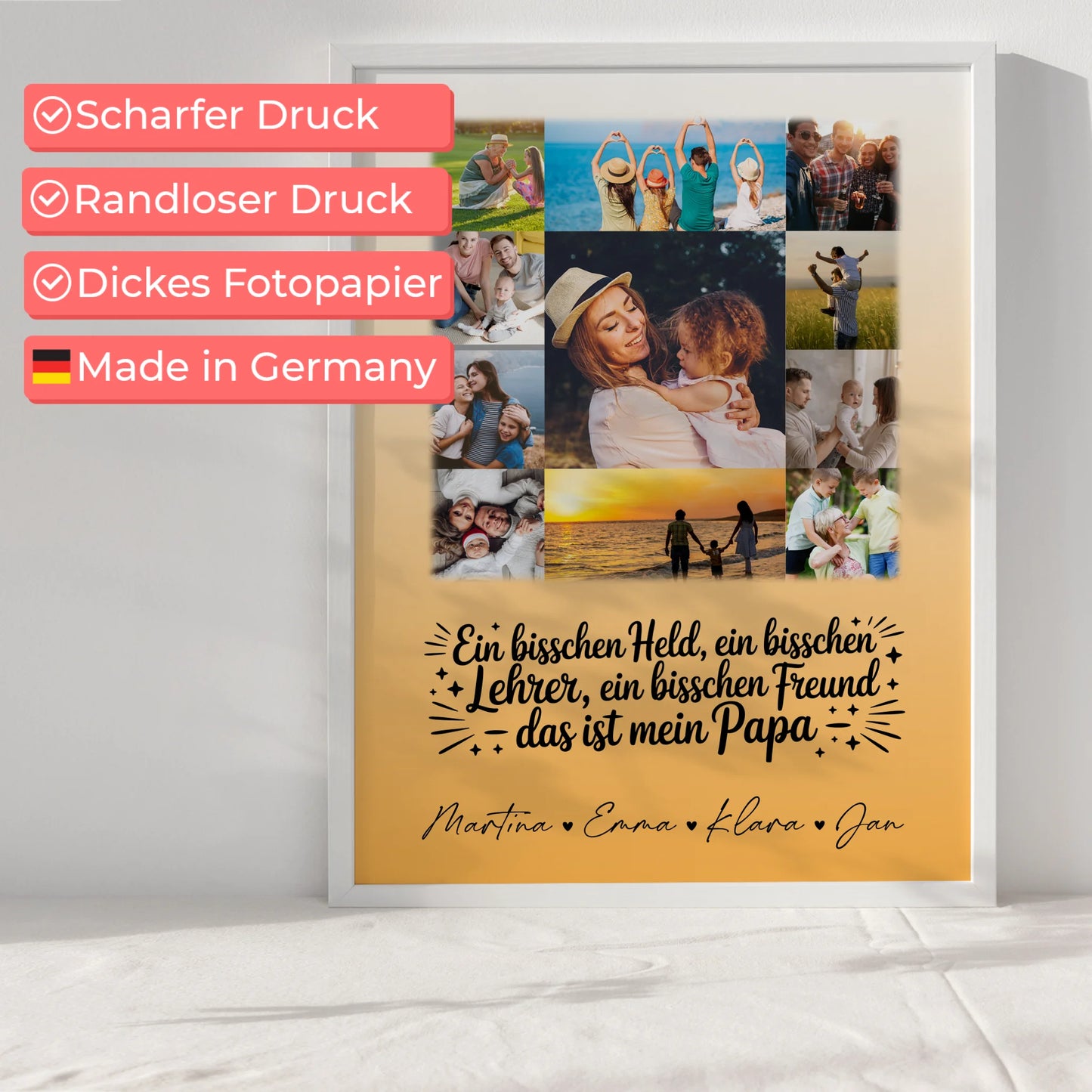 Personalisierter Vatertagsgeschenk Poster mit 11 Fotos Held Beschützer Freund mein Bruder
