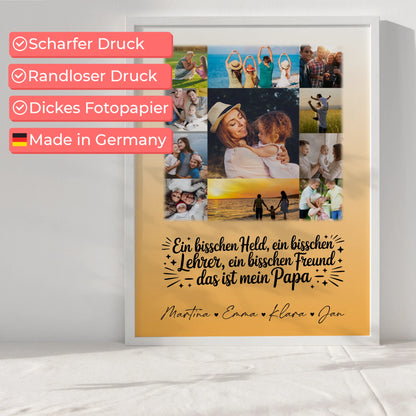 Personalisierter Vatertagsgeschenk Poster mit 11 Fotos Held Beschützer Freund mein Bruder