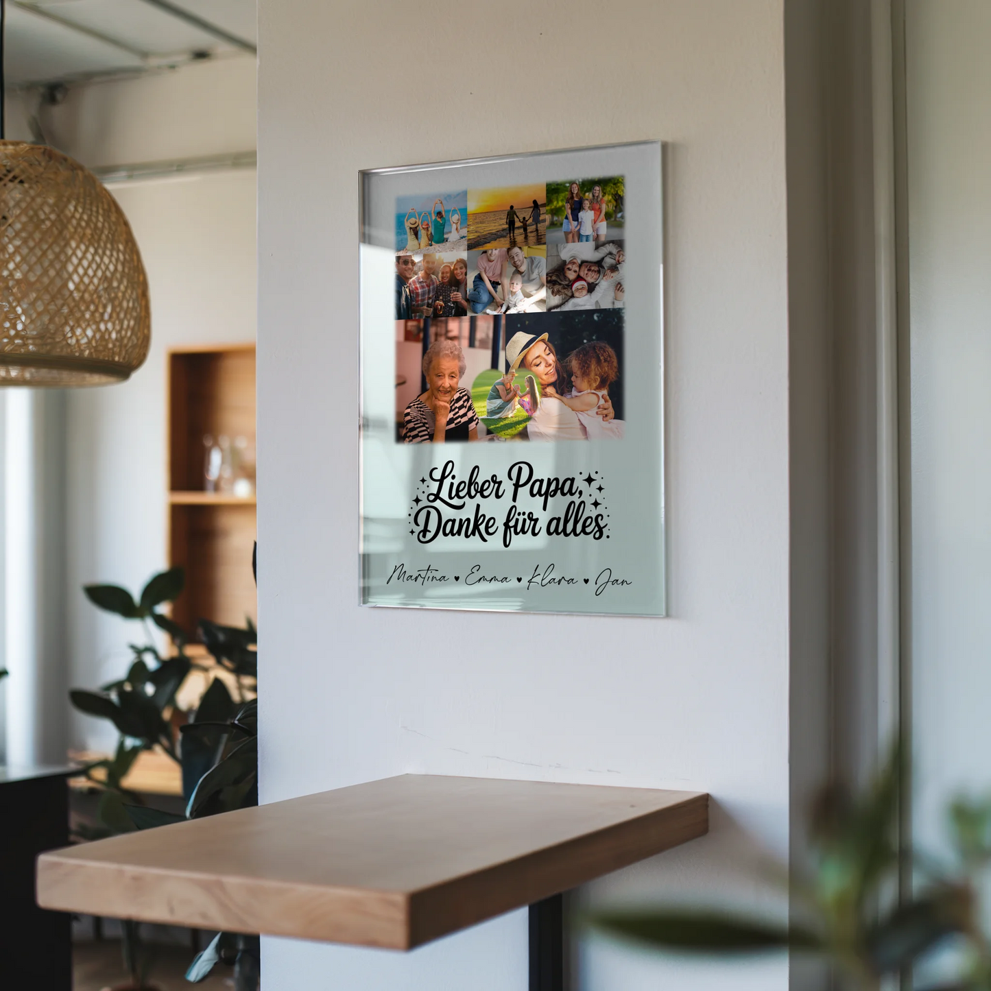 Acrylglas Mit Foto 8 Fotos und 1 Herz Foto Lieber Papa Danke für alles