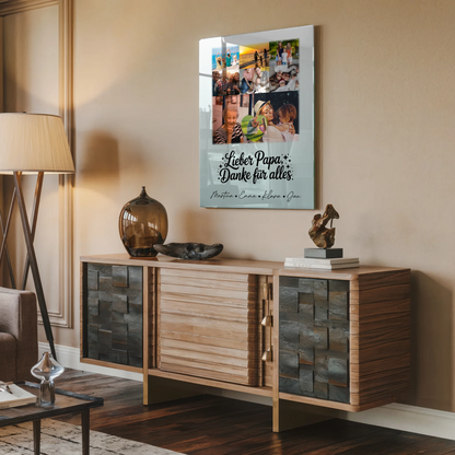 Acrylglas Mit Foto 8 Fotos und 1 Herz Foto Lieber Papa Danke für alles