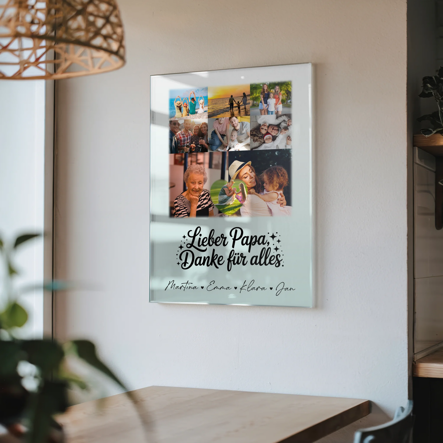 Acrylglas Mit Foto 8 Fotos und 1 Herz Foto Lieber Papa Danke für alles