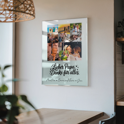 Acrylglas Mit Foto 8 Fotos und 1 Herz Foto Lieber Papa Danke für alles