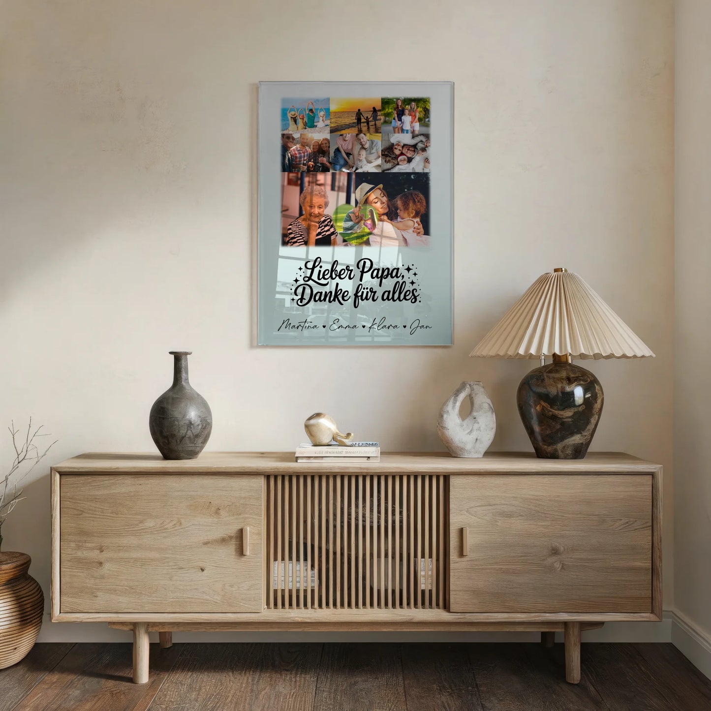 Acrylglas Mit Foto 8 Fotos und 1 Herz Foto Lieber Papa Danke für alles